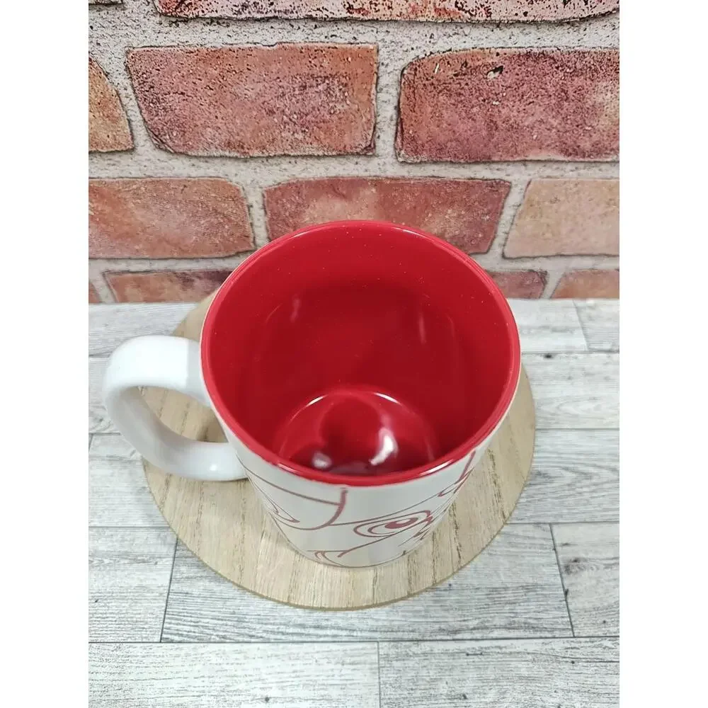 Buc-ee's Face Etched 16 Ounce Coffee Cup Mug White Red Classic Authentic